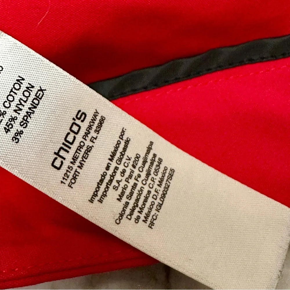 Chico's Red Bermuda Shorts Tailored Cotton Blend Classic Style Vibrant Color